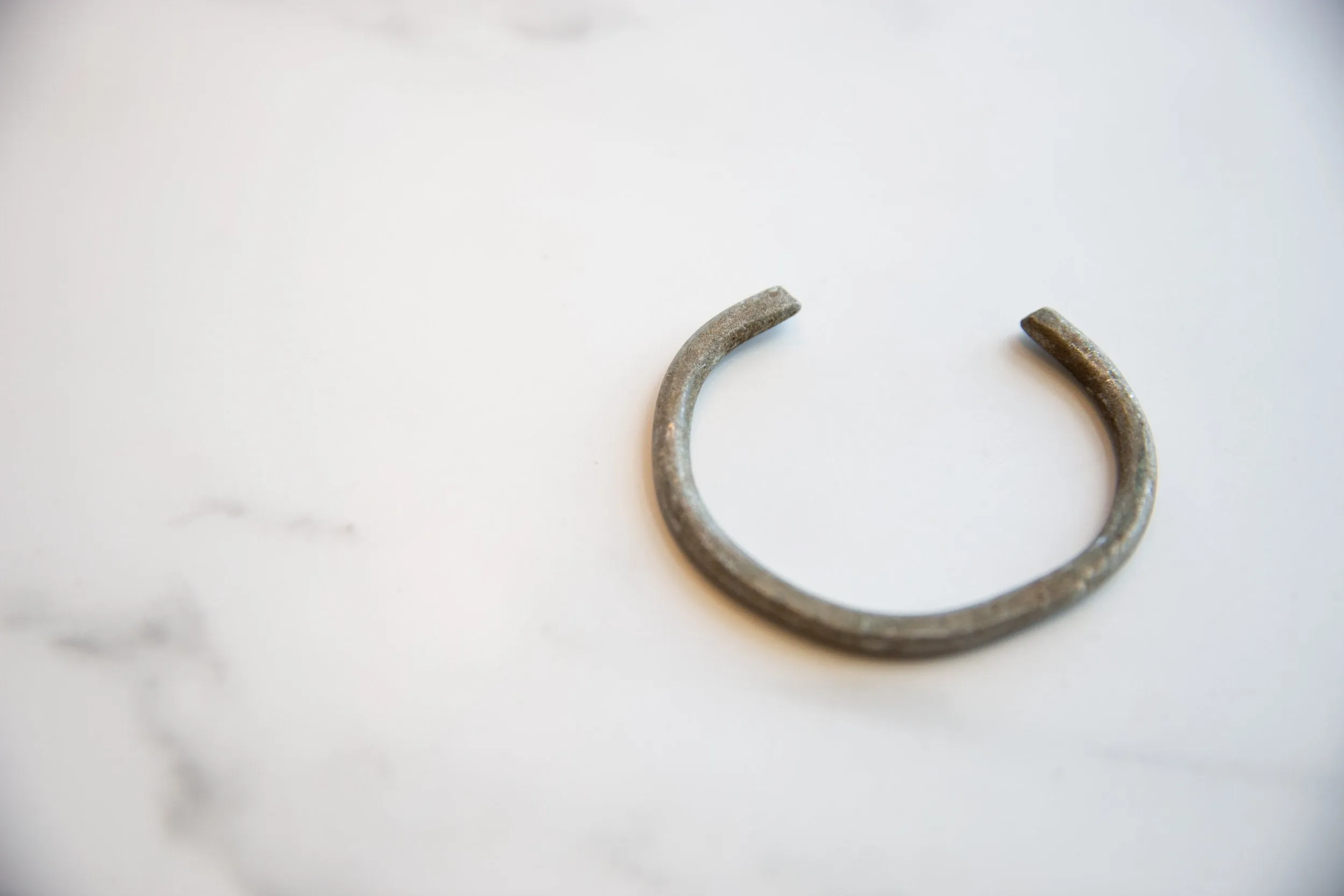 Antique African Simplistic Aluminum Cuff Bracelet