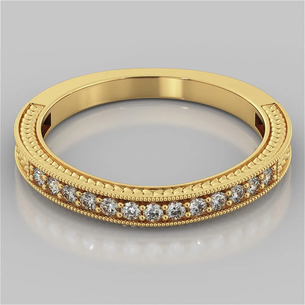 Antique Style Round Cut Wedding Set