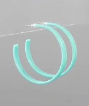 Aqua or Gray Hoop Earrings - EP04756