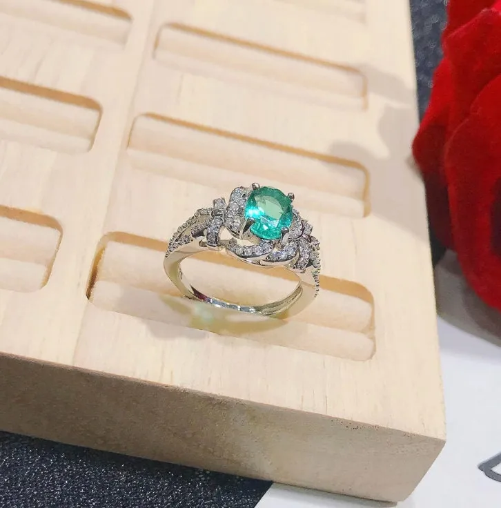 Aquamarine Ring | Aquamarine Diamond Ring | Aquamarine with Diamond Ring |  Green Diamond Ring | Blue Diamond Ring | Turquoise Ring