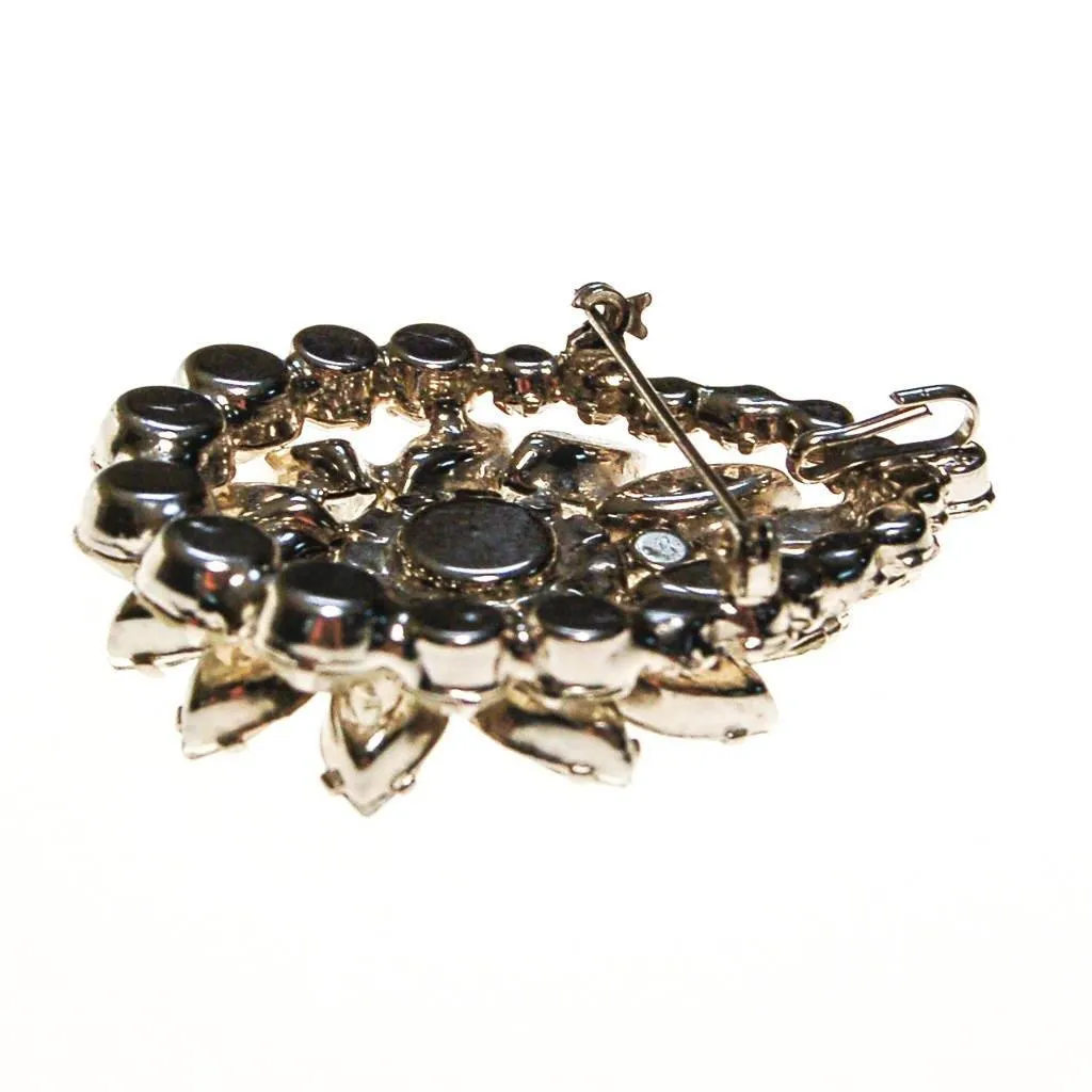 Art Deco Diamante Rhinestone Brooch, Necklace Pendant