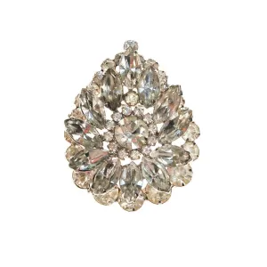 Art Deco Diamante Rhinestone Brooch, Necklace Pendant