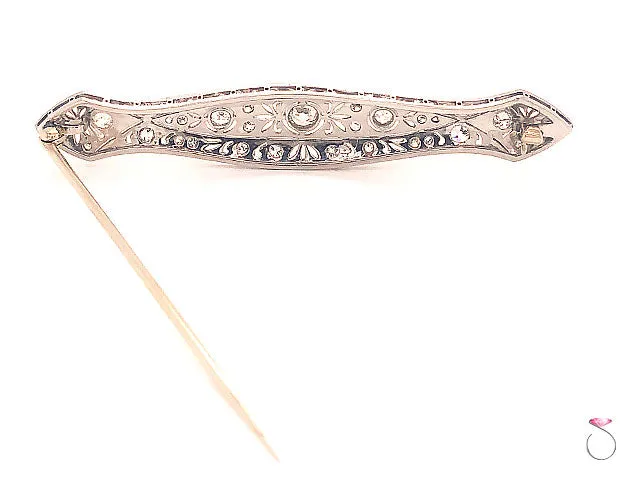Art Deco Diamond Brooch in Platinum, 3.10 Carats