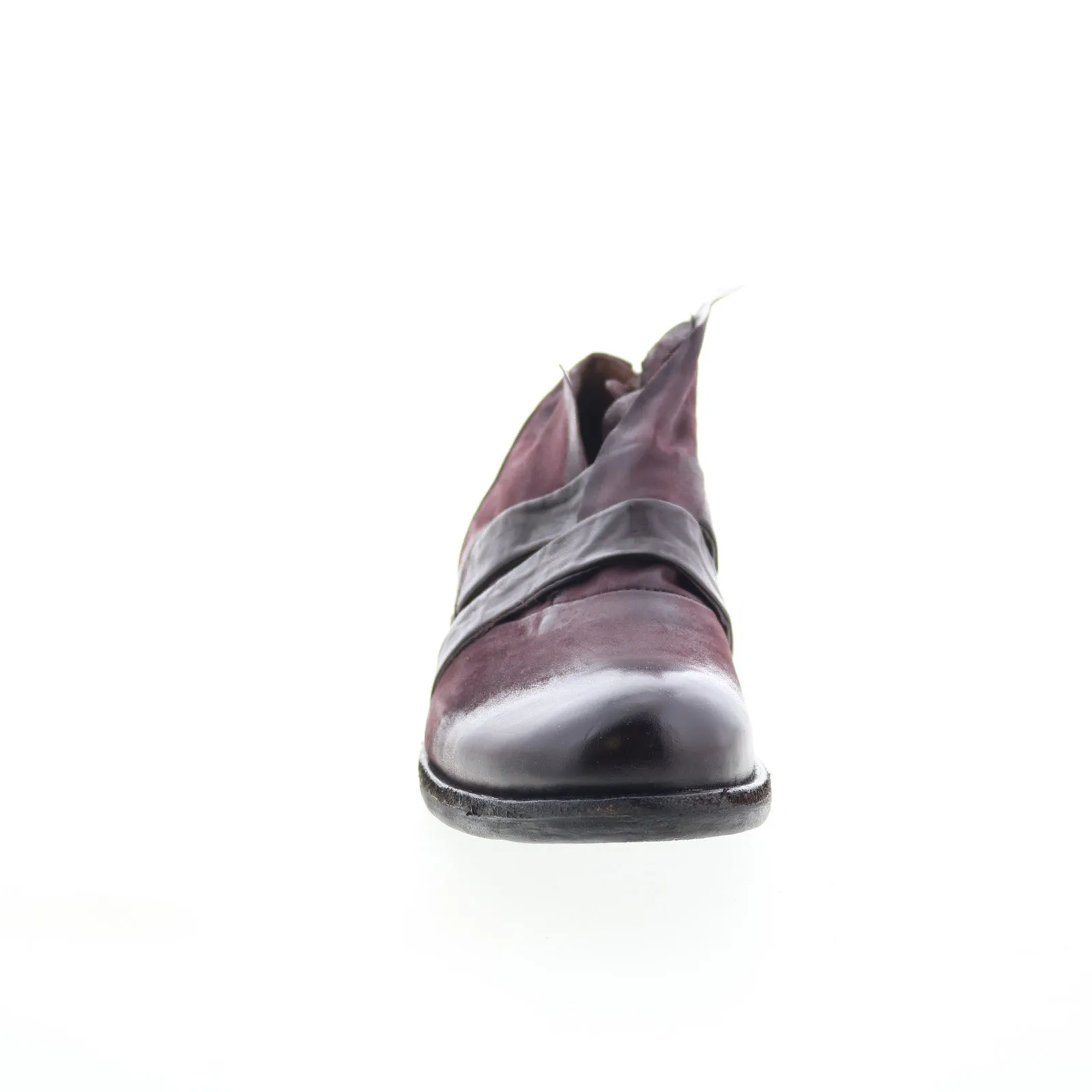 A.S. 98 Tarek Womens Burgundy Leather Zipper Loafer Flats Shoes