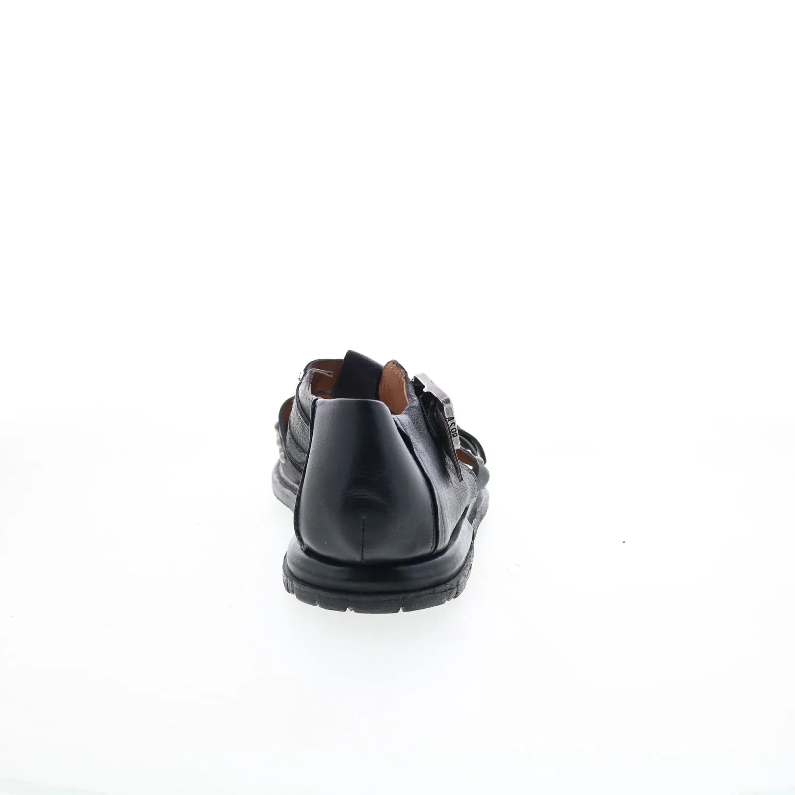A.S. 98 Thorpe Womens Black Leather Hook & Loop Loafer Flats Shoes