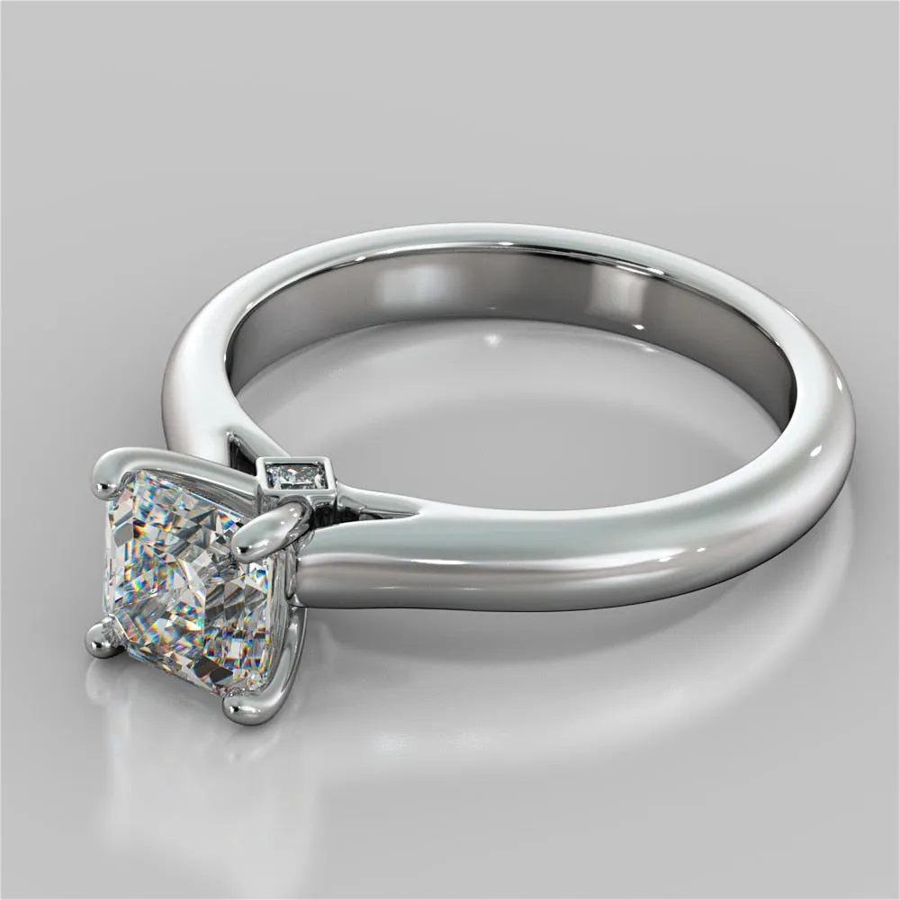 Asscher Cut Cathedral Wedding Set With 2 Matching Bands