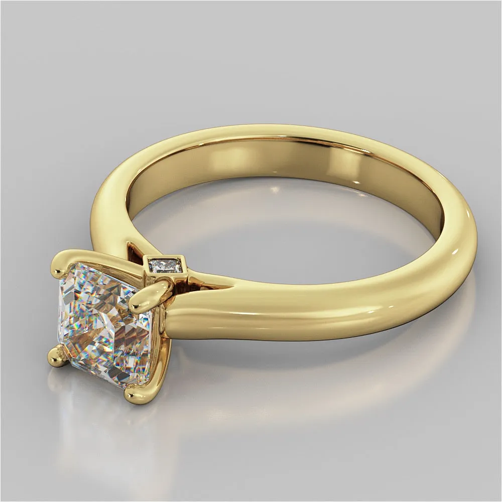 Asscher Cut Cathedral Wedding Set With 2 Matching Bands