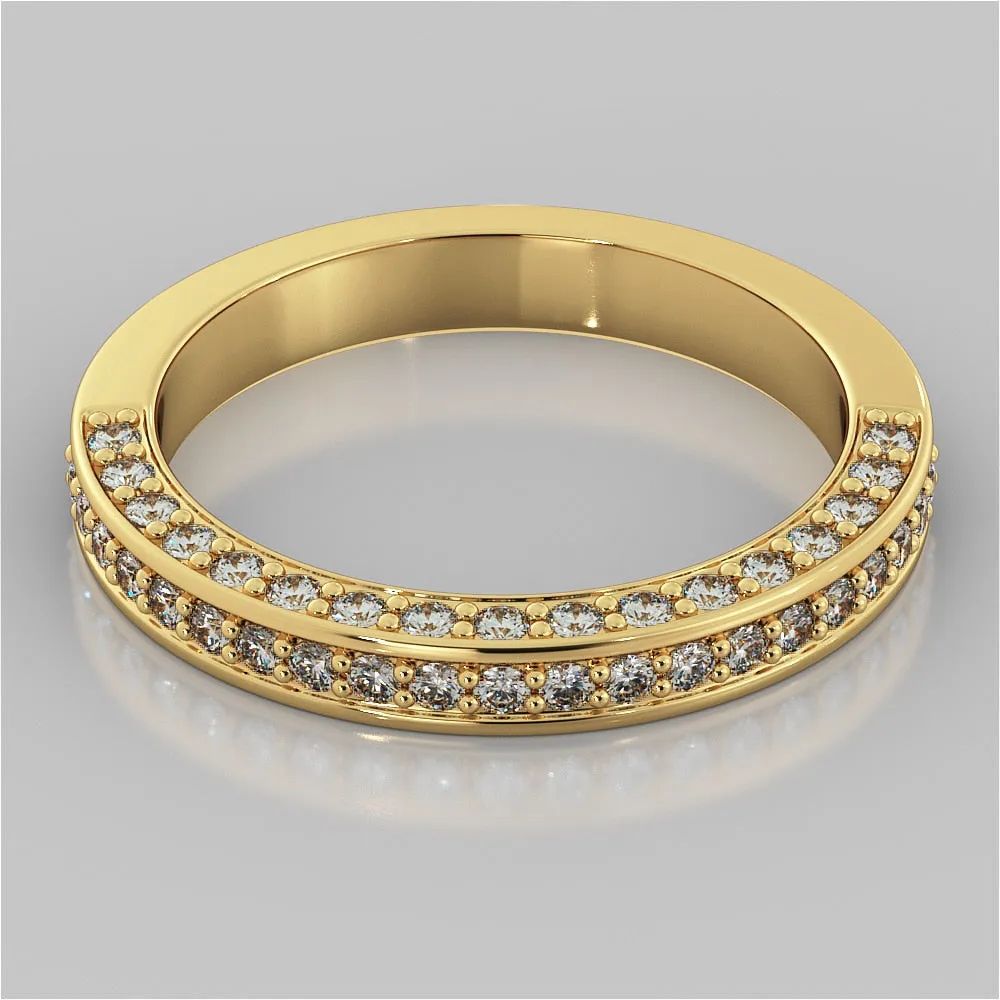 Asscher Cut Channel Set Cathedral Engagement Ring with Accents