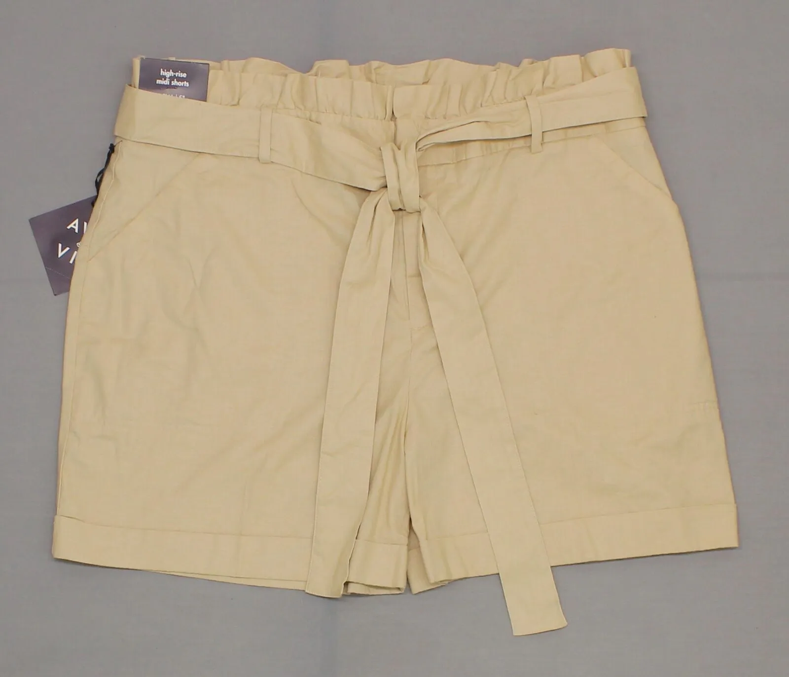 Ava & Viv Women's Plus Size Linen Blend Paperbag Waist Shorts