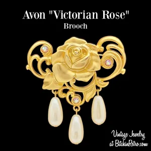 Avon Vintage "Victorian Rose" Articulated Brooch