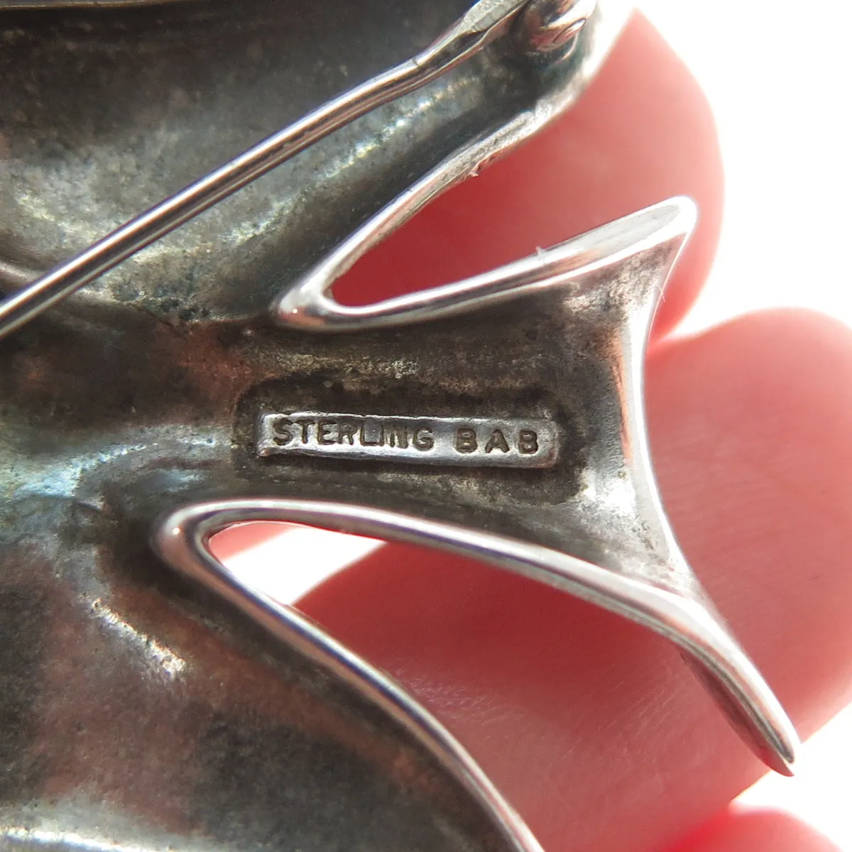 B. A. BALLOU & CO. 925 Sterling Silver Vintage Holy Spirit Oxidized Pin Brooch