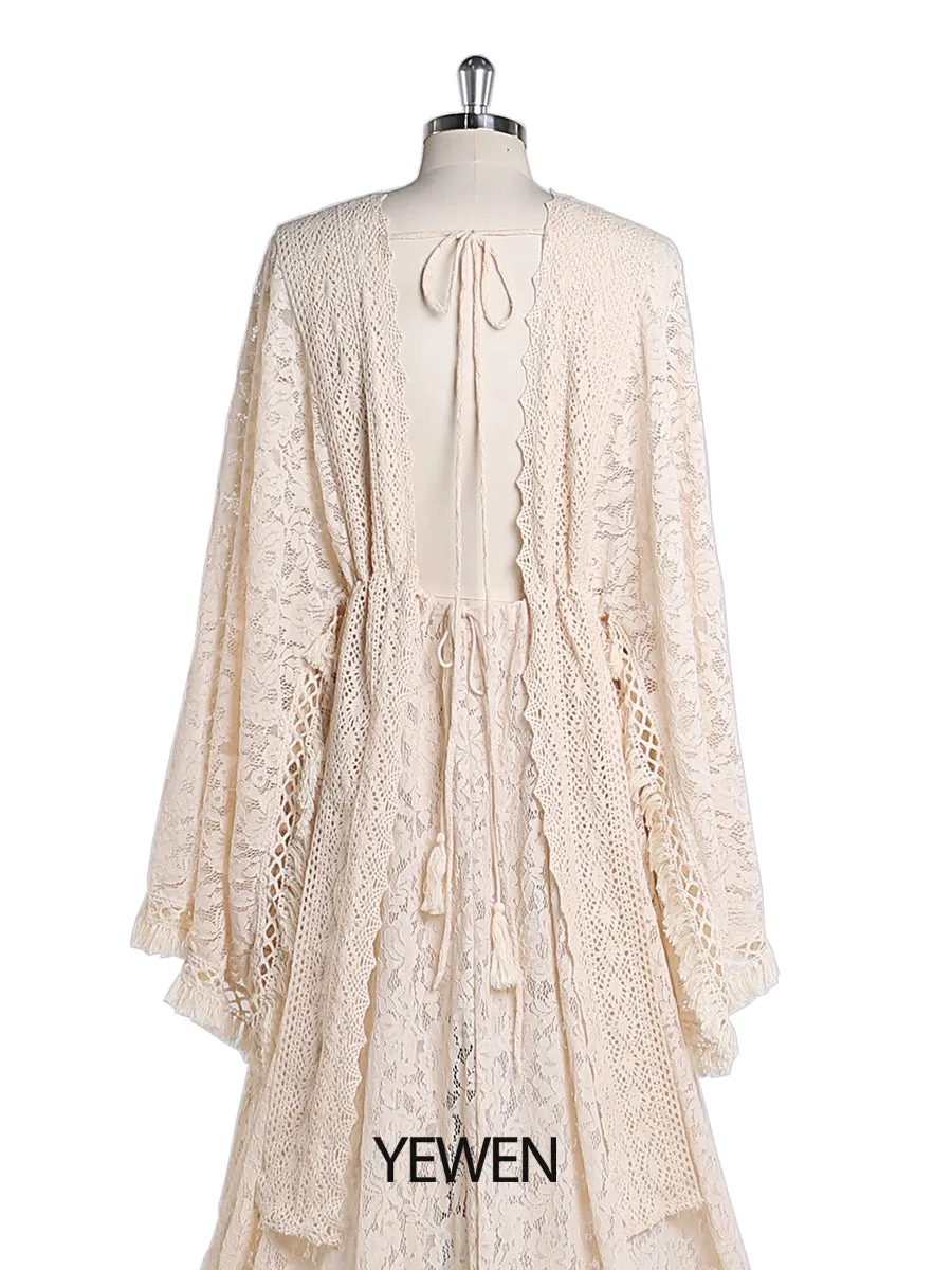Backless Bohemian Lace Maternity Dress for Photo Shoot Adjustable Waist Maternity Gowns Baby Shower Dresses YEWEN YW220416