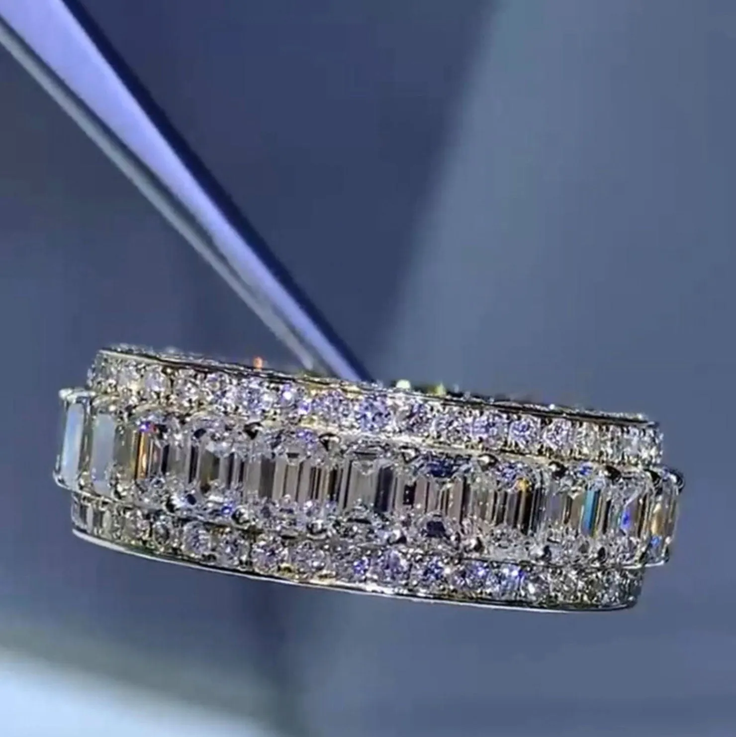 Baguette Ring | Eternity Ring | Womens Wedding Band | Diamond Ring | Mens Wedding Ring | fashion rings | Promise Ring | Eternity Rings