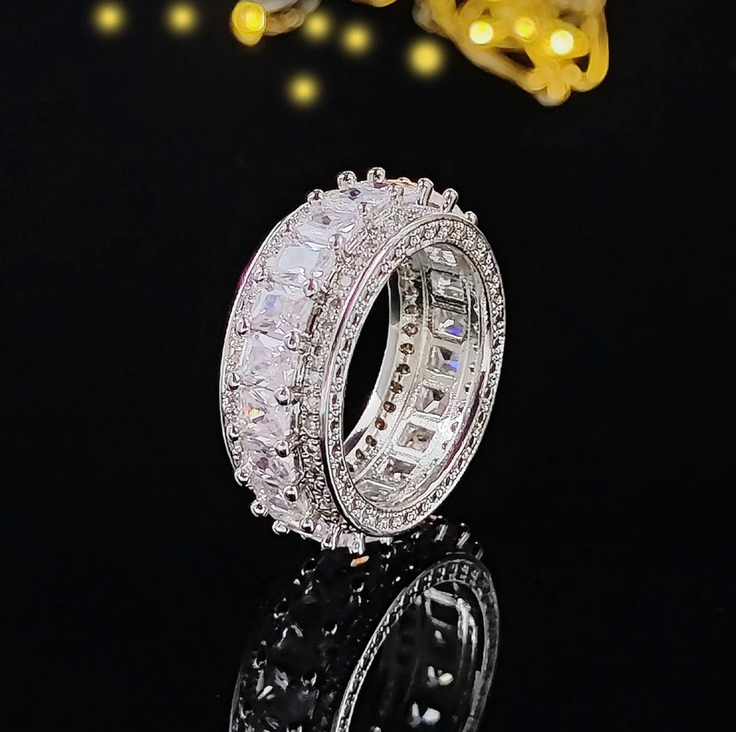 Baguette Ring | Eternity Ring | Womens Wedding Band | Diamond Ring | Mens Wedding Ring | fashion rings | Promise Ring | Eternity Rings