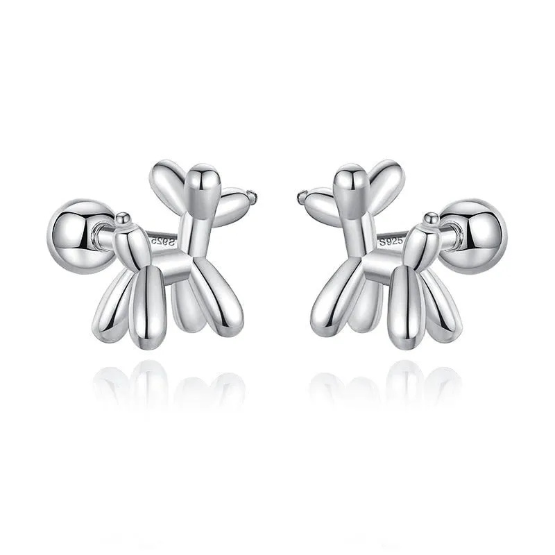 Balloon Dog Screw Stud Earrings