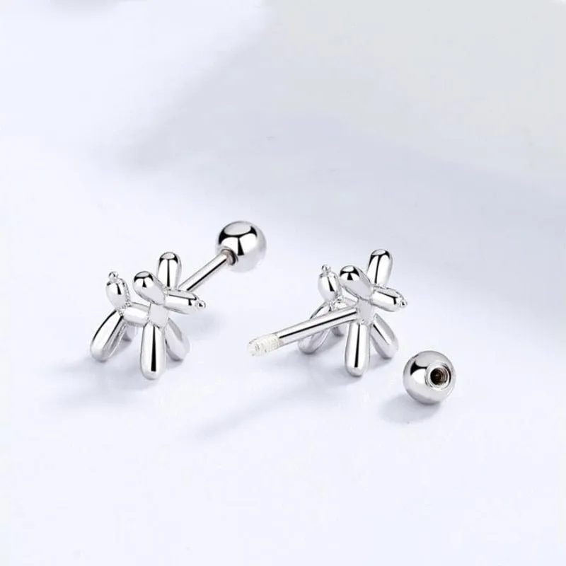 Balloon Dog Screw Stud Earrings