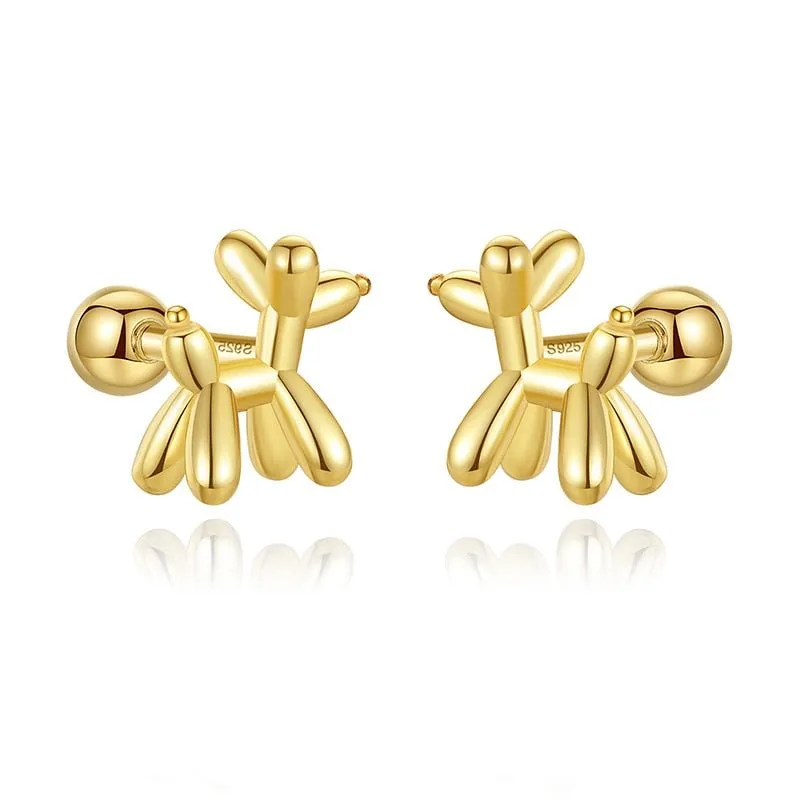 Balloon Dog Screw Stud Earrings