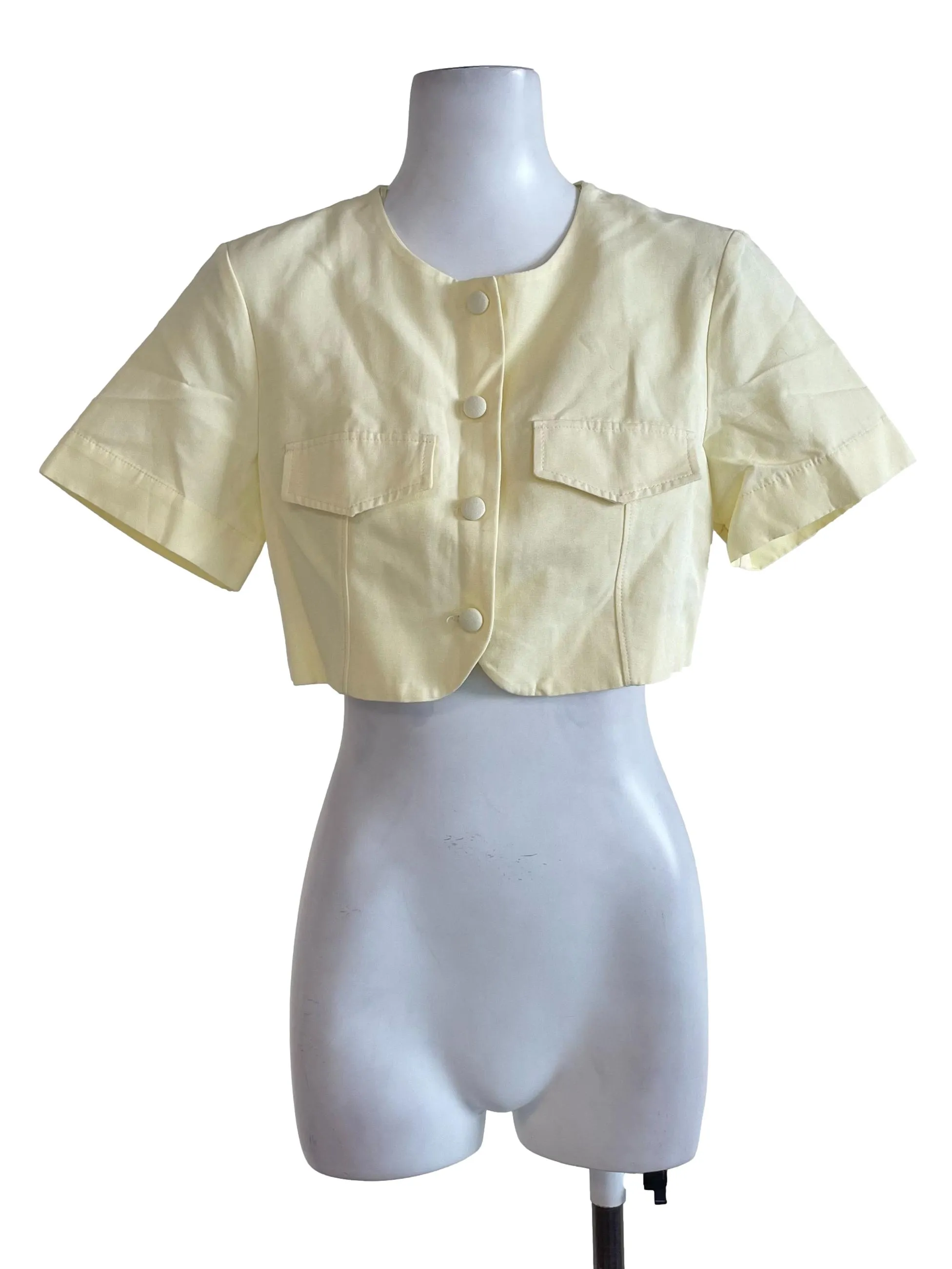 Banana Yellow Button Top