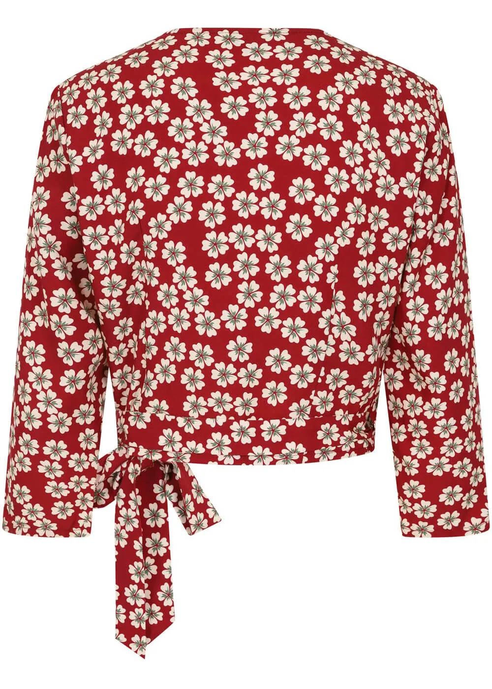 Banned Gracie Blossom 40's Wrap Blouse Red