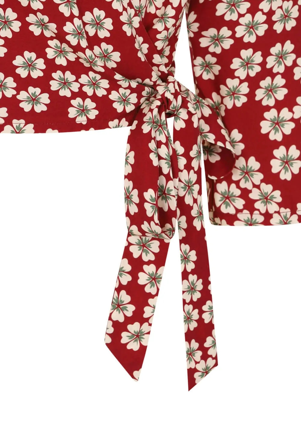 Banned Gracie Blossom 40's Wrap Blouse Red
