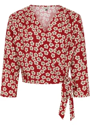 Banned Gracie Blossom 40's Wrap Blouse Red