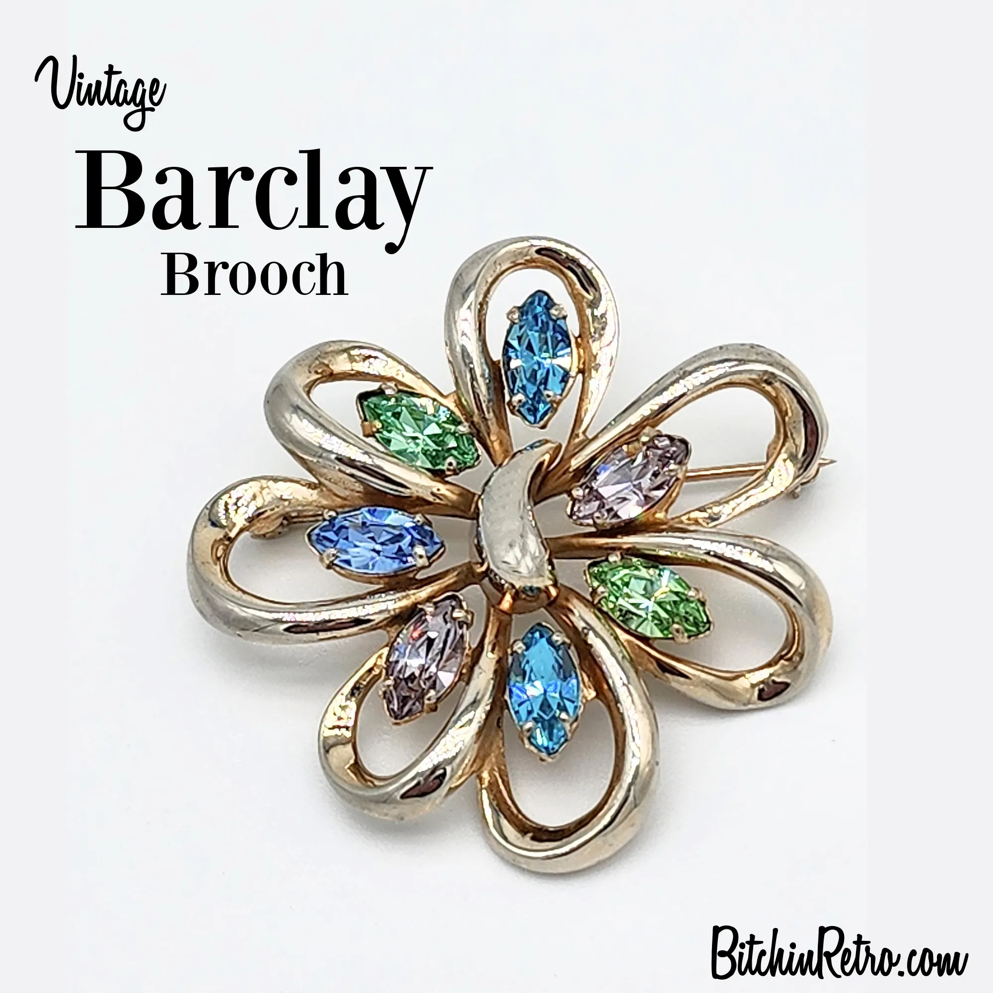 Barclay Vintage Rhinestone Brooch Circa 1955
