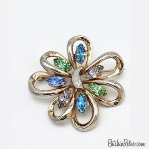 Barclay Vintage Rhinestone Brooch Circa 1955