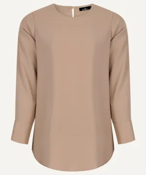 Basic Beige Long Sleeve Basic Blouse