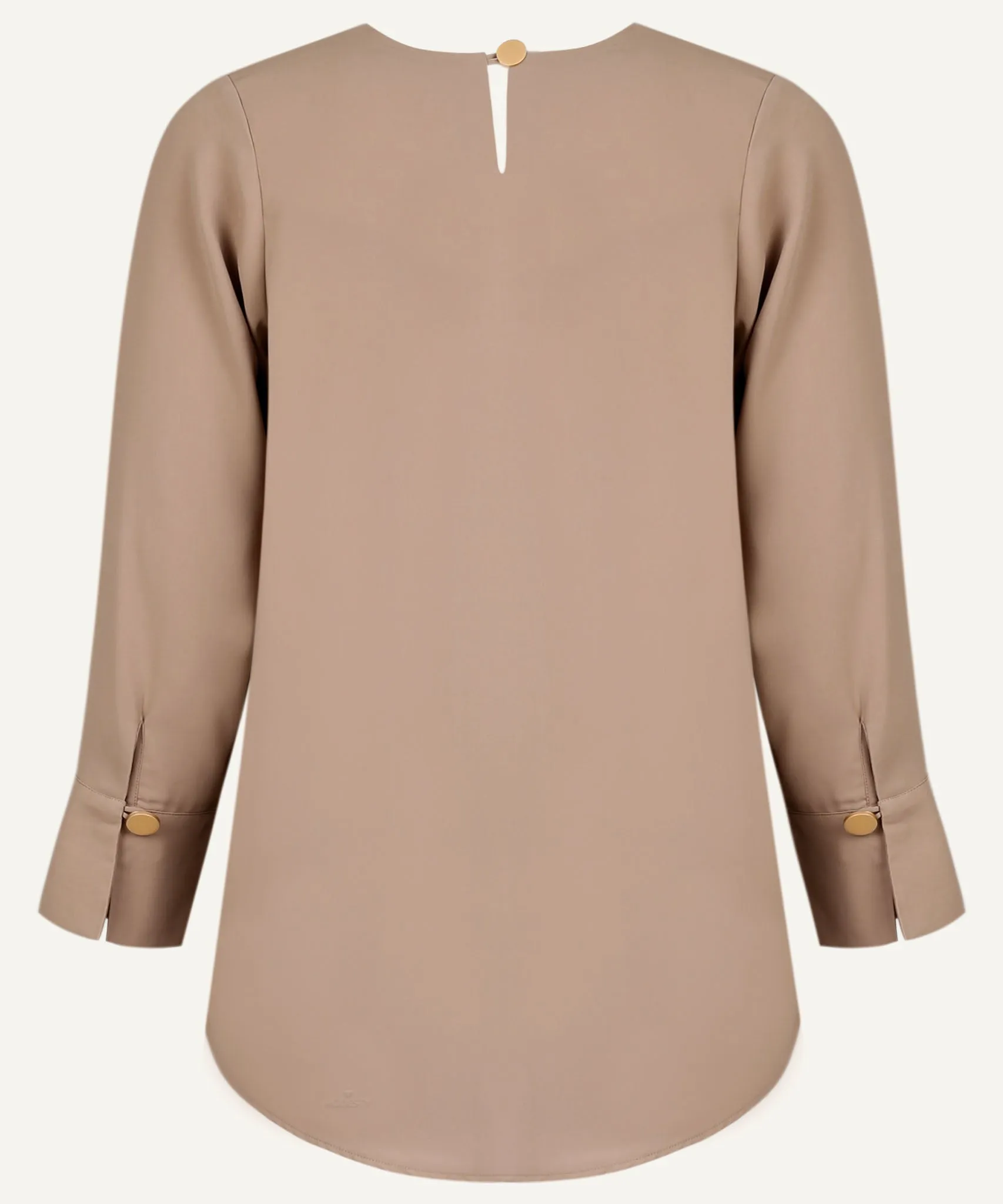 Basic Beige Long Sleeve Basic Blouse