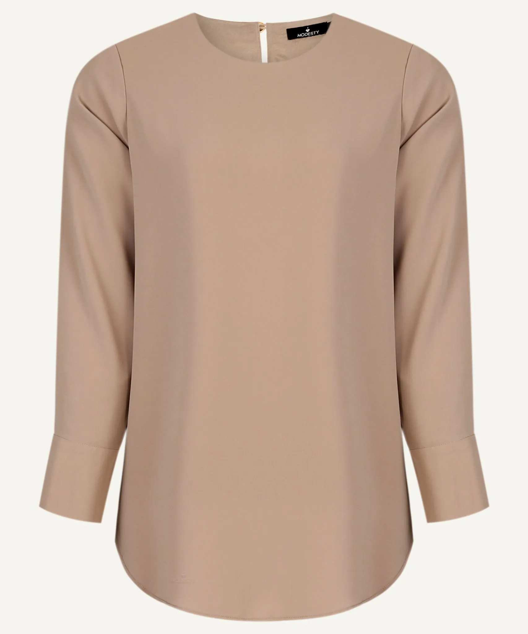 Basic Beige Long Sleeve Basic Blouse