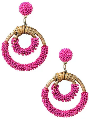 Beaded Rattan Earrings