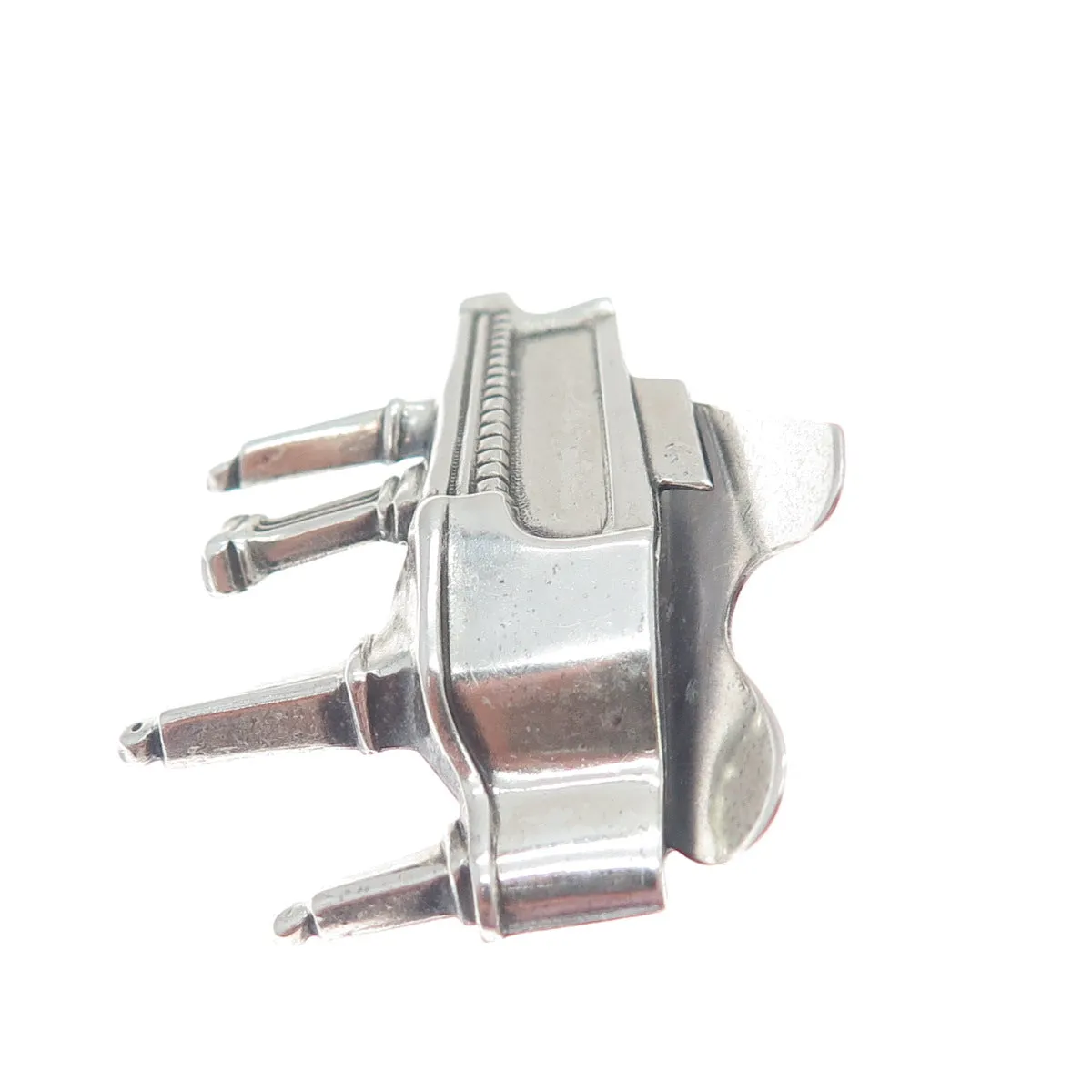 BEAU 925 Sterling Silver Vintage Grand Piano Oxidized Pin Brooch