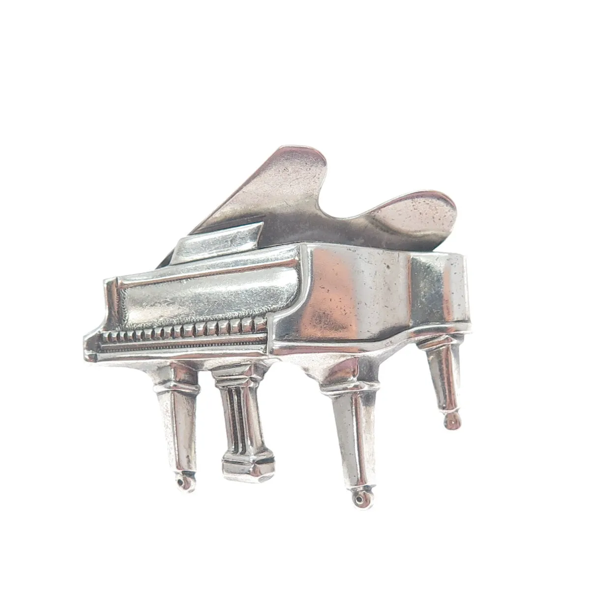 BEAU 925 Sterling Silver Vintage Grand Piano Oxidized Pin Brooch