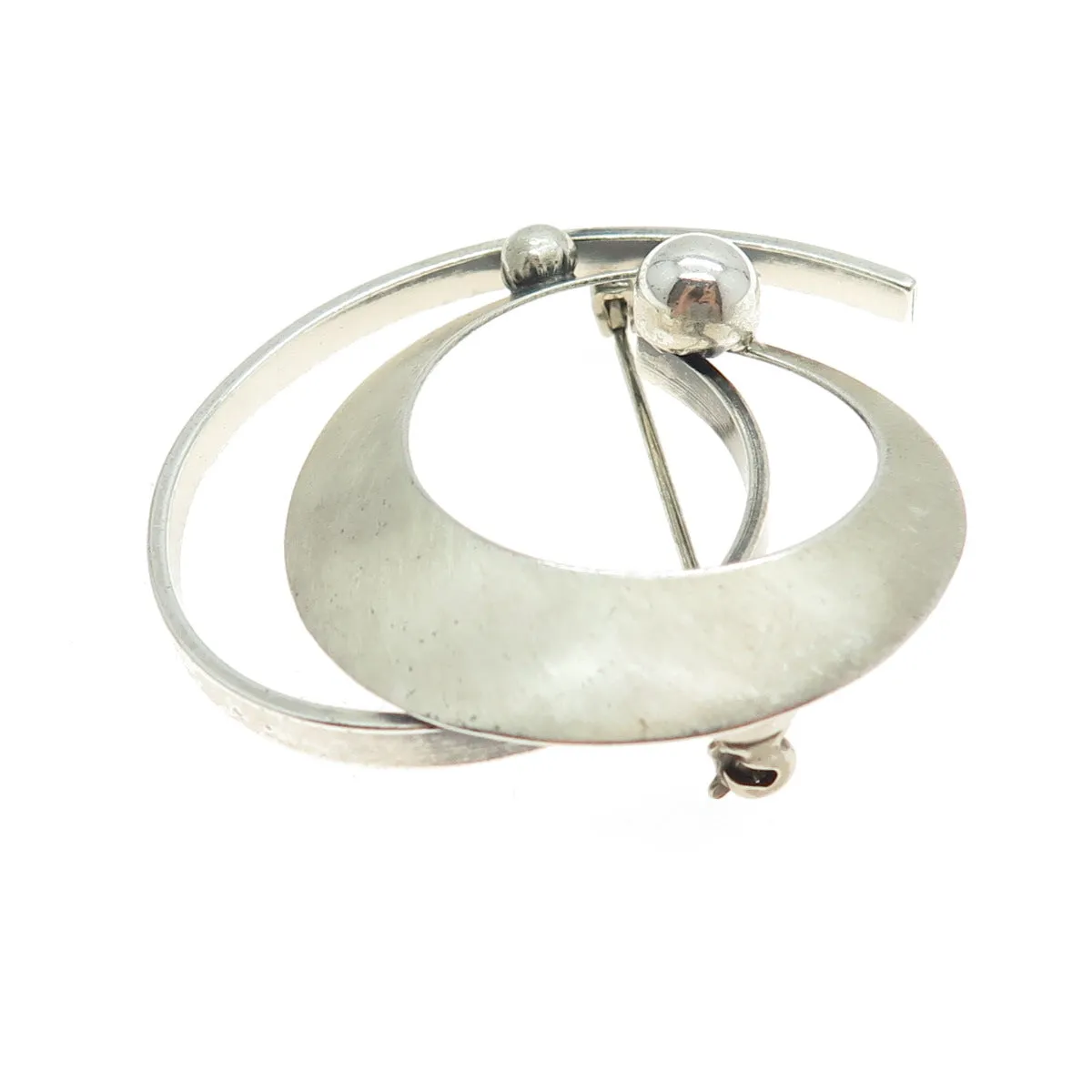 BEAU 925 Sterling Silver Vintage Modernist Pin Brooch