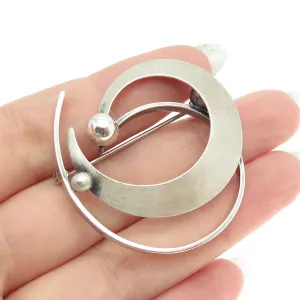 BEAU 925 Sterling Silver Vintage Modernist Pin Brooch