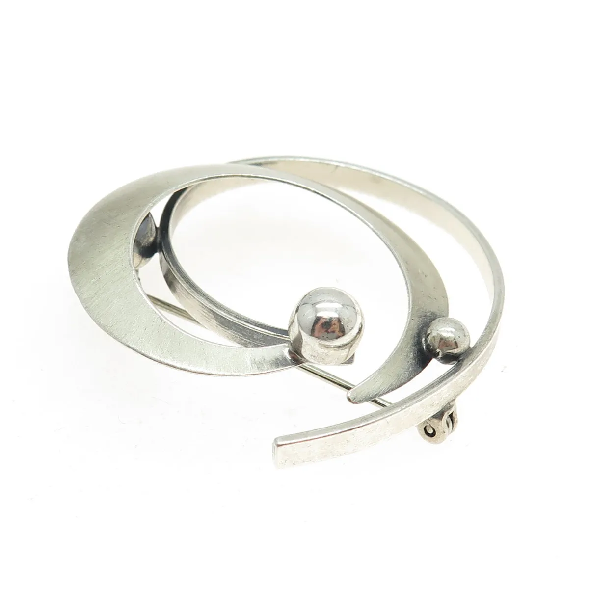 BEAU 925 Sterling Silver Vintage Modernist Pin Brooch