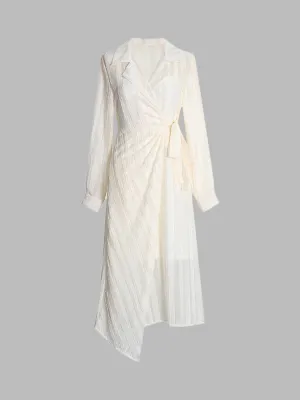Beige Irregular Shirt Dress