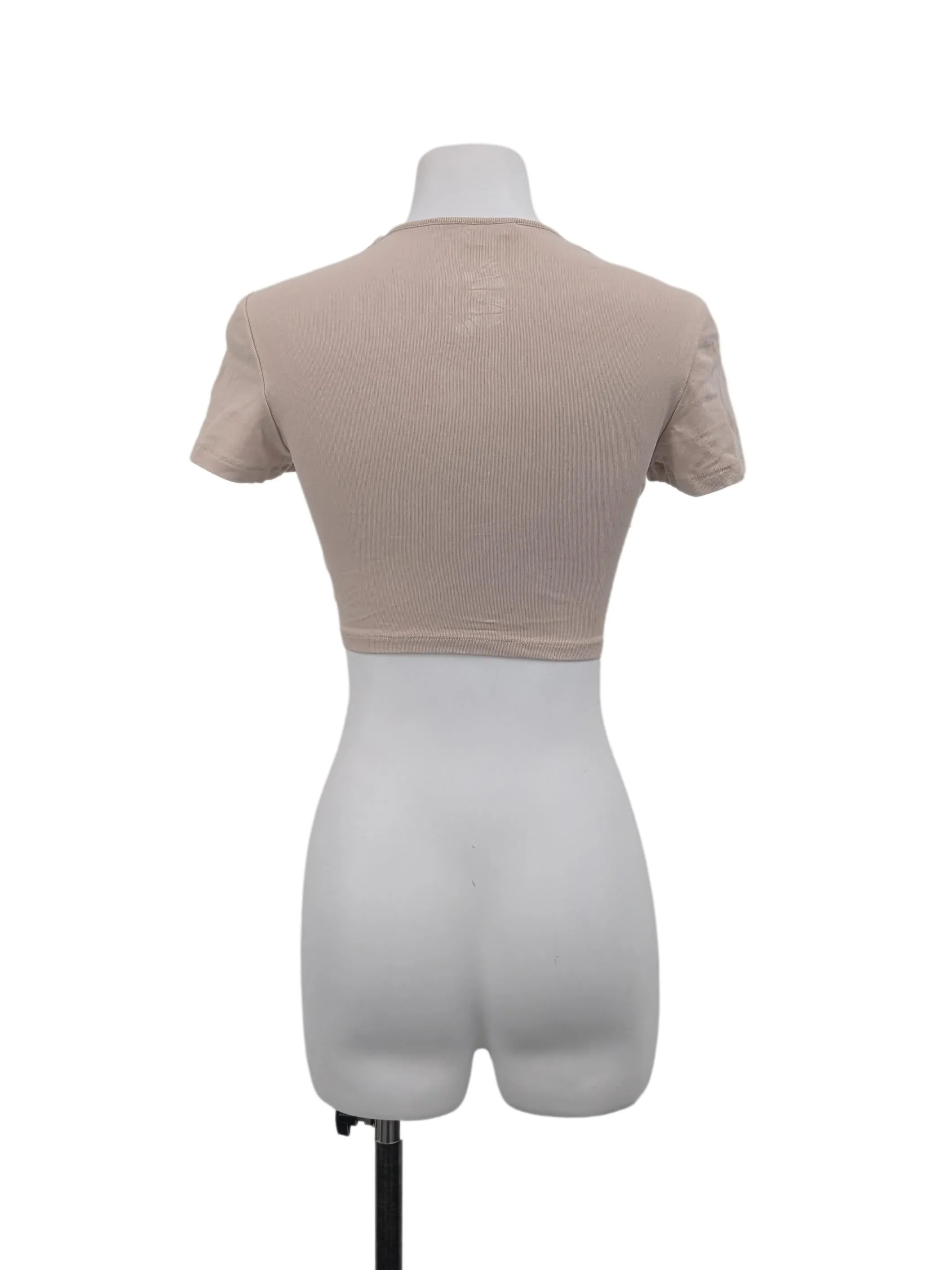 Beige Square Neck Top