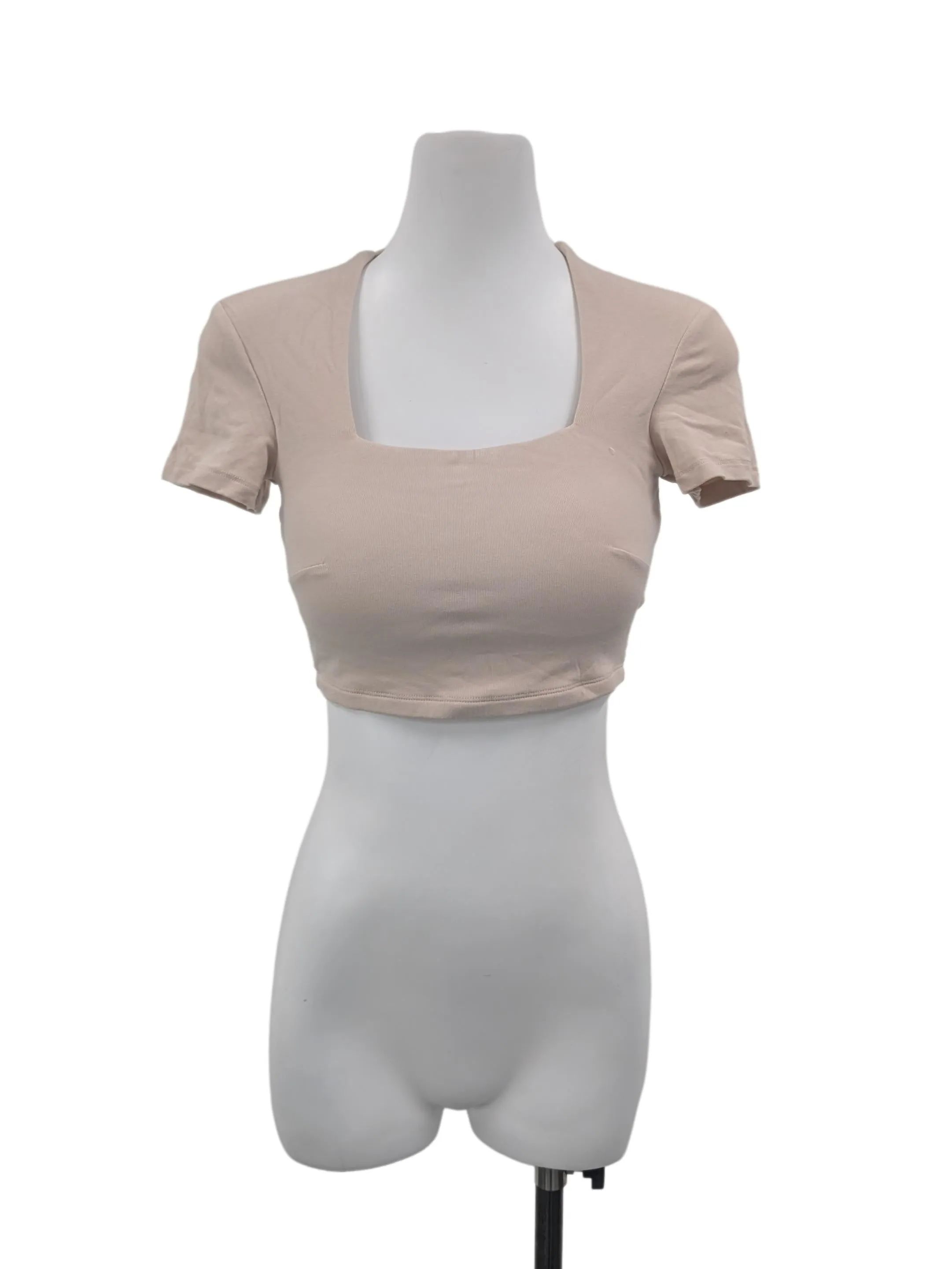 Beige Square Neck Top