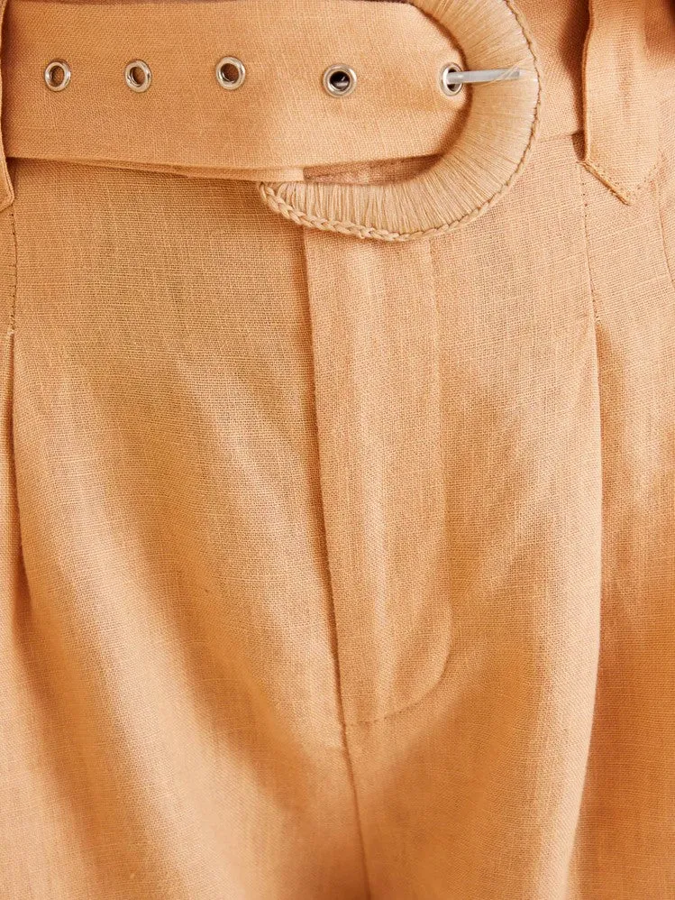 Beige Tailored Shorts