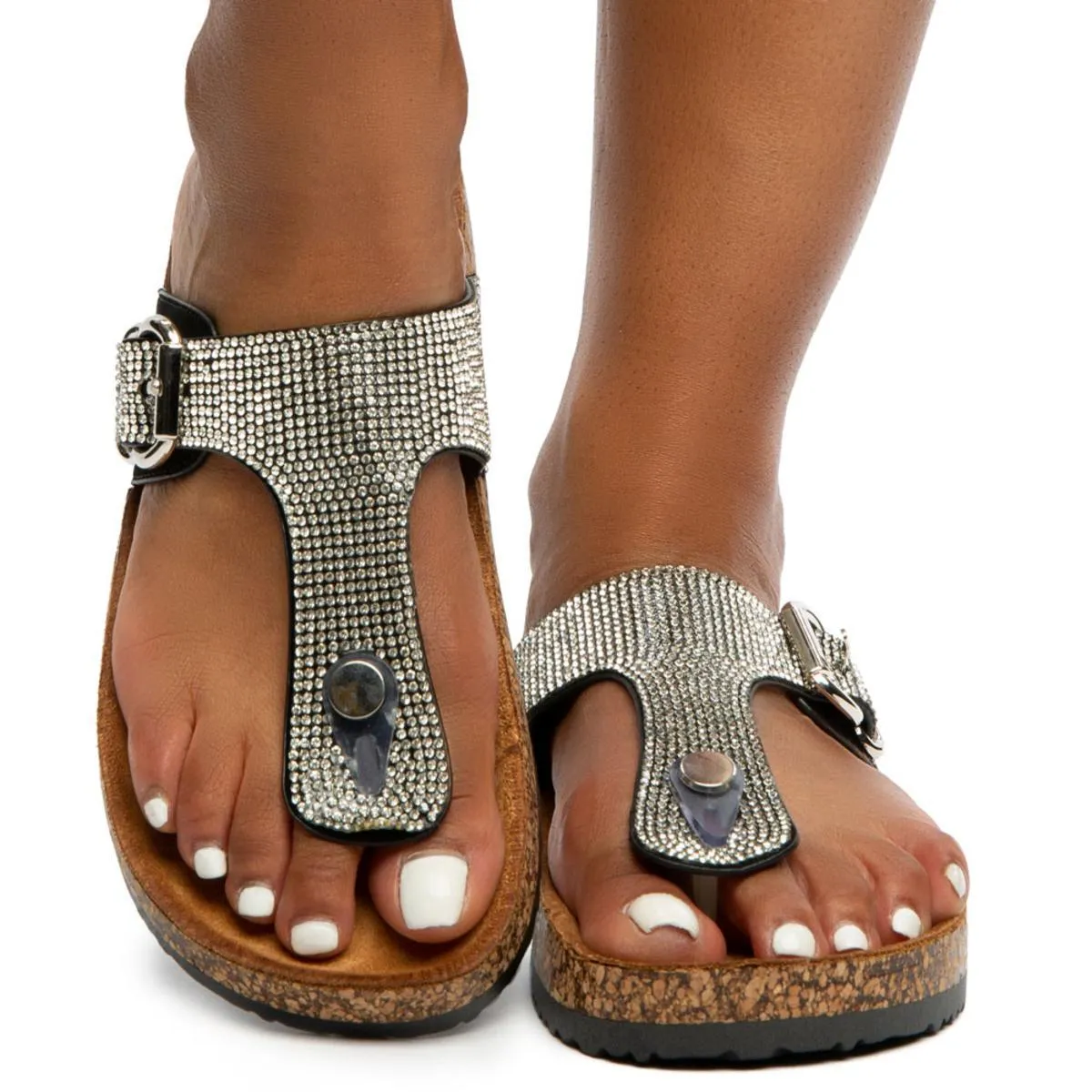 Berk-04 Rhinestone Sandals