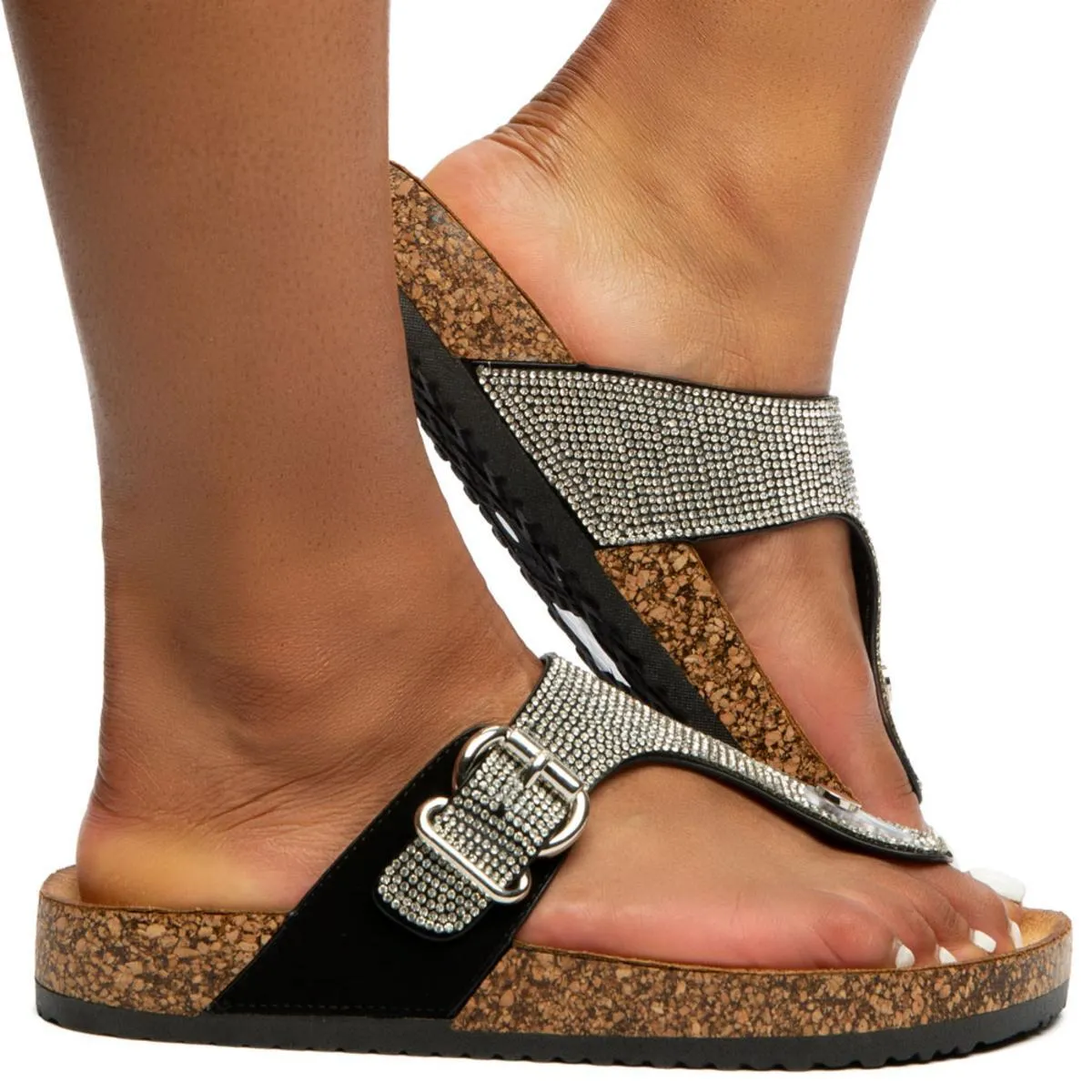 Berk-04 Rhinestone Sandals