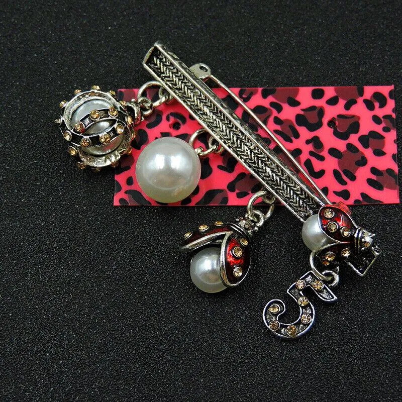 Betsey Johnson Lady Bug #5 Faux Pearl Brooch Pin