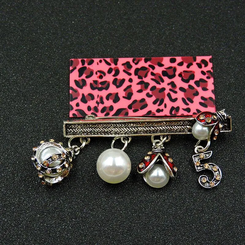 Betsey Johnson Lady Bug #5 Faux Pearl Brooch Pin