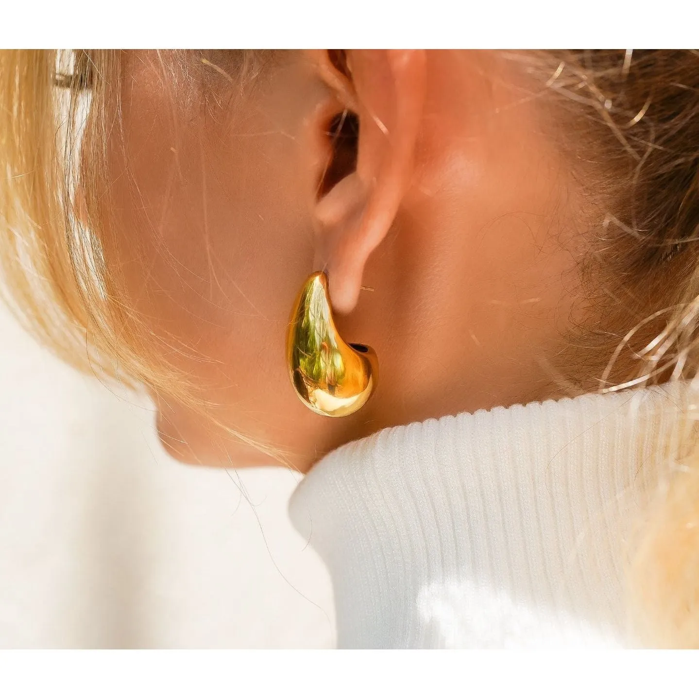 Bianca 18K Liquid Hollow Waterdrop Earrings