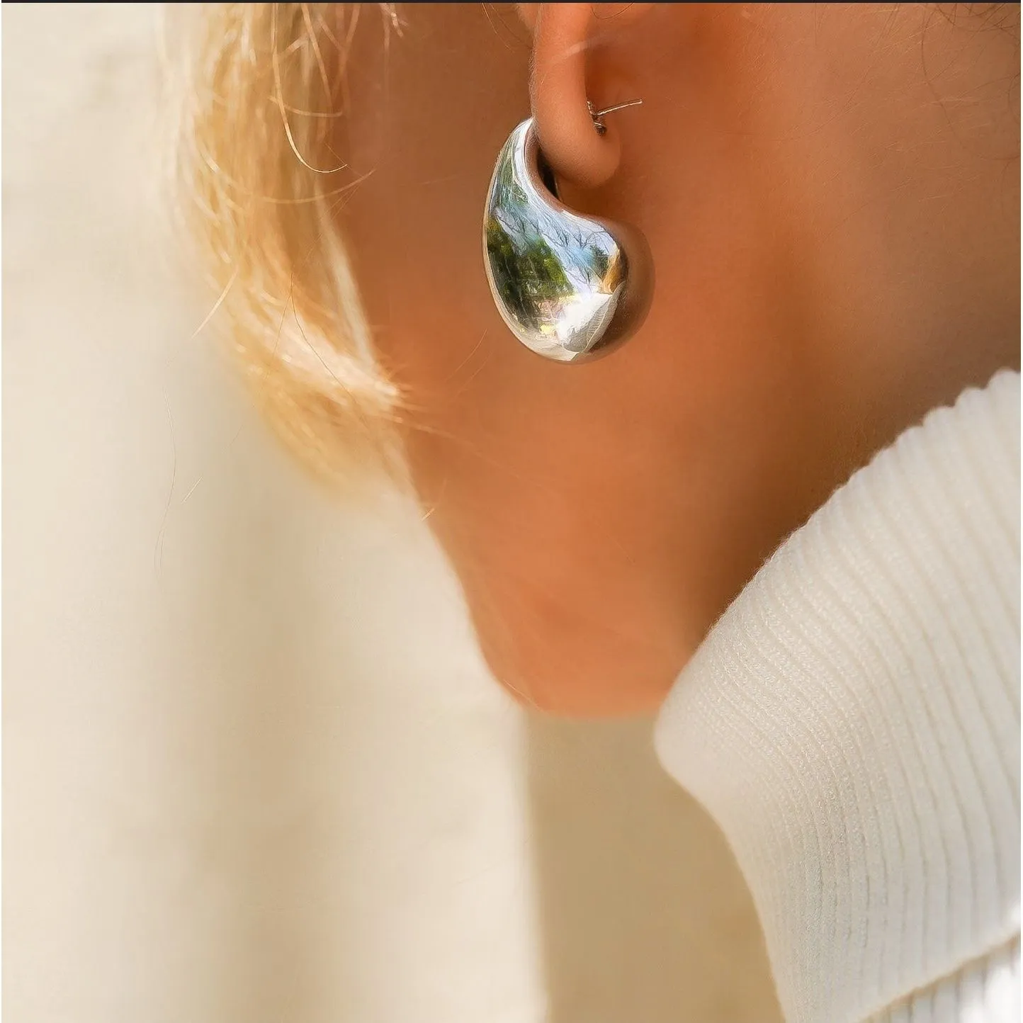Bianca 18K Liquid Hollow Waterdrop Earrings