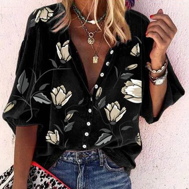 Bianca | Airy Floral Print Blouse
