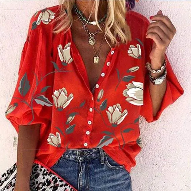 Bianca | Airy Floral Print Blouse