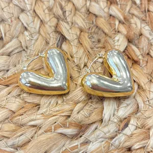 Bianca Bubble Hoop Heart Earrings