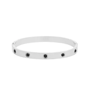 BIG DOT BANGLE SILVER W/BLACK